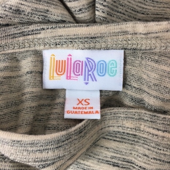 LULAROE Carly Dress Short Sleeve Hi Lo Hem Heathered Swing Lagenlook Modest XS - Picture 5 of 11